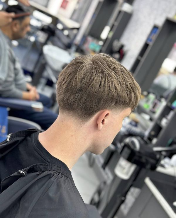 Textured crop haircut at Cousins Brentwood Barbers